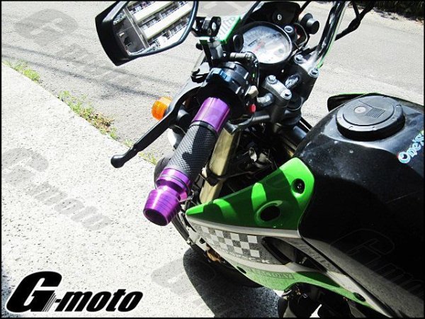 画像12: G-moto製 アルミ製 ハンドル バーエンド一体型グリップ　アルミグリップ (12)
