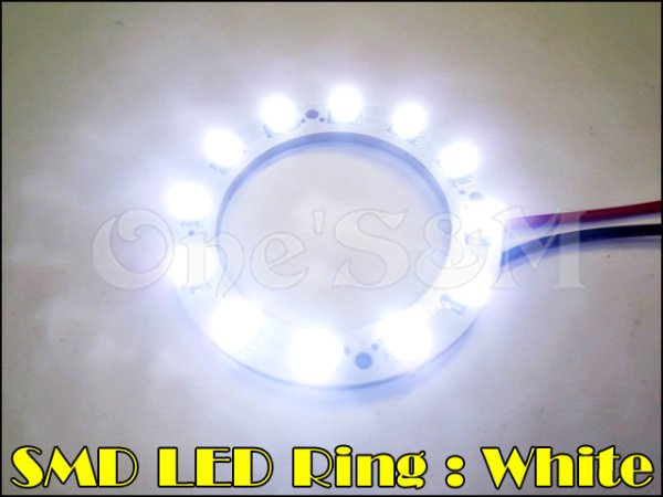 画像1: 12SMD LEDリング イカリング テールランプ ヘッドライト 加工やDIY ホワイト (1)