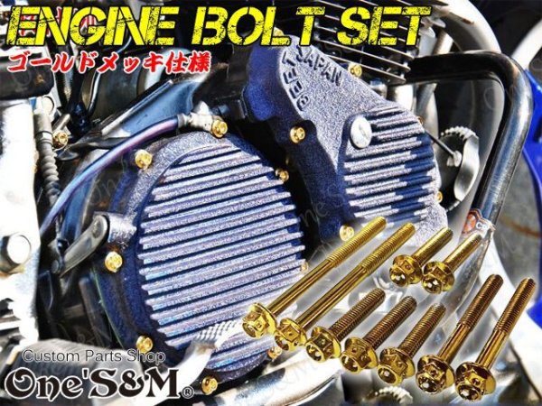 画像1: G-moto製 CBX400F NC07 CBR400F NC17 専用 エンジンボルト フランジボルト ゴールドボルト 24本set (1)