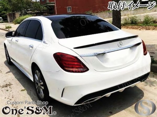 画像2: 送料込み! メルセデス・ベンツW205 C205 C63 AMG セダン用 ABS製 リアスポイラー トランクスポイラー リアウイング (2)