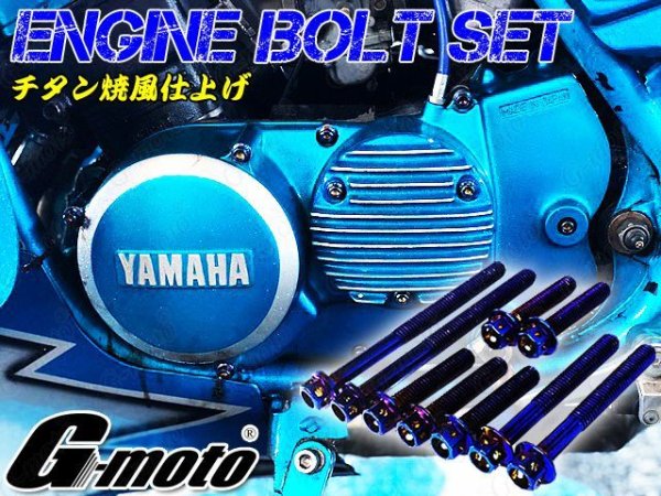 画像2: G-moto製 RZ250 4L3 専用 ステンレス製 チタンカラーボルト 21本Set+オマケ付き エンジンボルト ジェネレーターカバー等に フランジボルト (2)