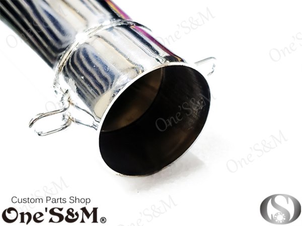 画像8: アウトレット特価 NEW 爆音管 メッキorアイアンブラック メガホンマフラー インナーサイレンサー付 50.8φ 汎用メガホン (8)