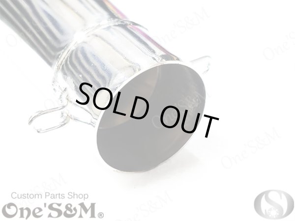 画像8: アウトレット特価 NEW 爆音管 メッキorアイアンブラック メガホンマフラー インナーサイレンサー付 50.8φ 汎用メガホン (8)