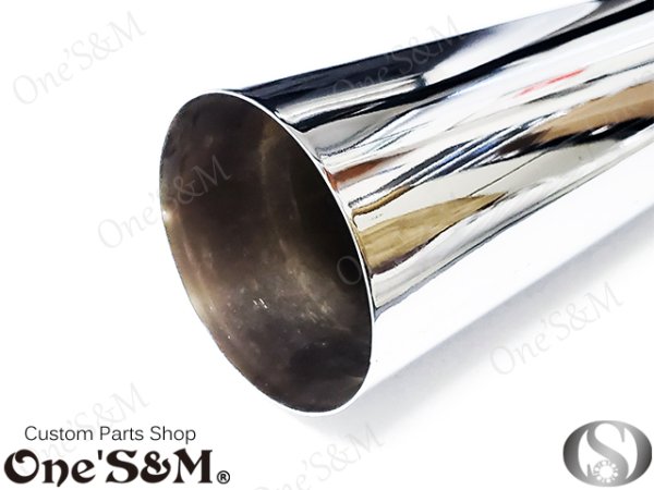 画像10: アウトレット特価 NEW 爆音管 メッキorアイアンブラック メガホンマフラー インナーサイレンサー付 50.8φ 汎用メガホン (10)