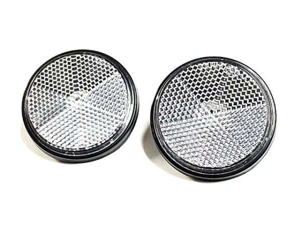 画像4: アウトレット クリア丸型リフレクター 反射板 2個set (4)