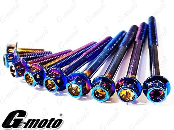画像4: G-moto製 Z125Pro Z125プロ 対応 ステンレス製 チタンカラーボルト 22本Set エンジンボルト ヘッドカバー クラッチカバー等に フランジボルト (4)