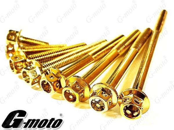 画像4: G-moto製 GPZ900R GPZ750R 対応 ステンレス製 ゴールドボルト フランジボルト エンジンボルト 26本Set (4)