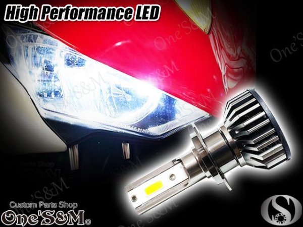 画像1: 高品質 アルミボディヒートシンク LEDヘッドライト球 LEDヘッドライトバルブ H7形状 6500ケルビン 4000ルーメン 放熱用冷却ファン付き (1)