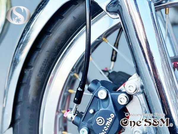 画像14: カラーブレーキメッシュホース ブレーキホース ブラック 長さ選択可能 (14)