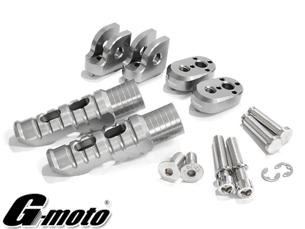 画像5: アウトレット G-moto製 刻印入 限定オリジナルモデル アルミ製 マルチポジションステップ メイン フロント グレー ヤマハ用 (5)