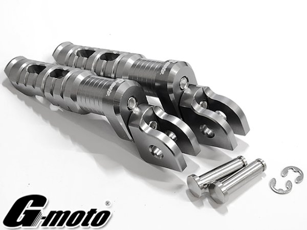 画像4: アウトレット G-moto製 刻印入 限定オリジナルモデル アルミ製 マルチポジションステップ メイン フロント グレー ヤマハ用 (4)