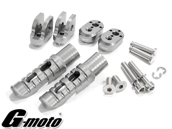 画像6: アウトレット G-moto製 刻印入 限定オリジナルモデル アルミ製 マルチポジションステップ メイン フロント グレー ヤマハ用 (6)
