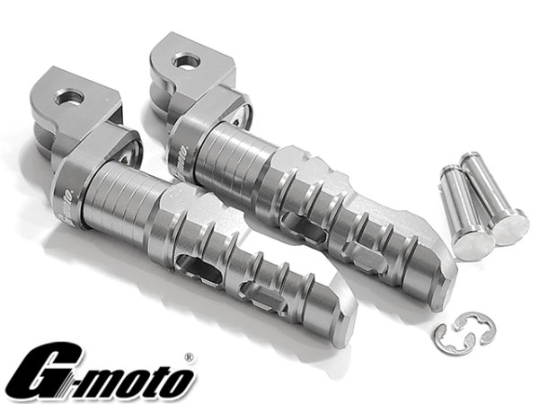 画像7: アウトレット G-moto製 刻印入 限定オリジナルモデル アルミ製 マルチポジションステップ メイン フロント グレー ヤマハ用 (7)