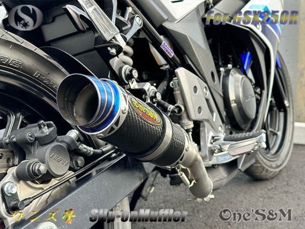 画像10: ☆純正エキパイ専用 GSX250R 2BK-DN11A用 スリップオン マフラー カーボンサイレンサー (10)