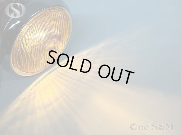 画像9: イエロー カットレンズ ガラスレンズ 丸型ヘッドライト H4球付き (9)