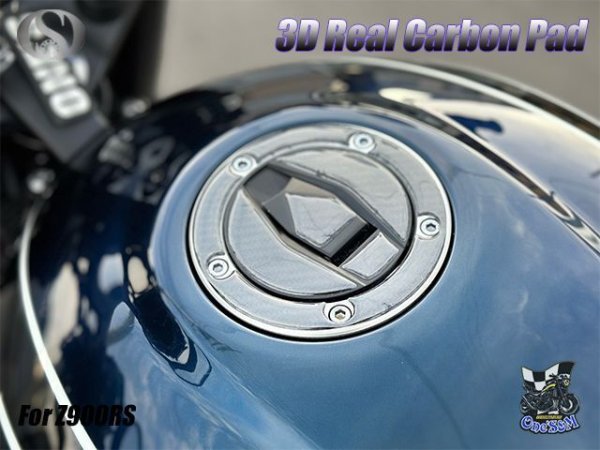 画像4: 送料込み Z900RS タンク・サイドカバーカバー 左右中央フルセット リアル綾織 カーボンパット Type2 (4)