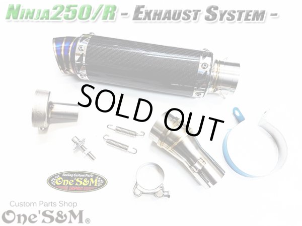 画像1: ☆Ninja250 Ninja250R ニンジャ250 Z250 純正エキパイ用 スリップオンマフラー カーボンサイレンサーVer (1)