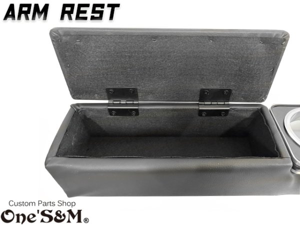 画像2: 送料込!  アームレスト ドリンクホルダー・小物入れ付き肘置き  レザー 200系 ハイエース ハイエースワイド 1型〜7型 (2)