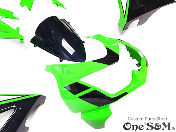 画像5:  ワンズオリジナル! NINJA250R JBK-EX250K 2008-2012 フルカウル カウル セット ニンジャ NINJA 専用 外装 6点セット 外装 フロントフェンダー アッパーカウル スクリーンバイザー アンダーカウル テールカウル シートカウル  (5)