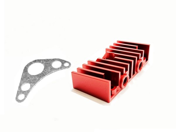 画像2: NEW モンキー ゴリラ専用 ワンズ製 オイル取出し用 CNCブロック ブラストアルマイト オイルクーラー取り出しユニット (2)