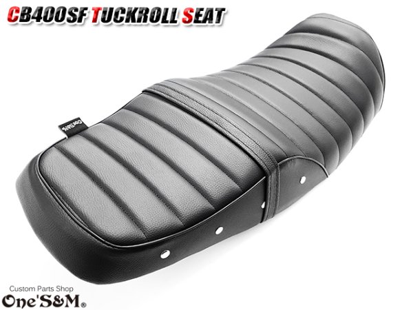 画像7: NEW リニューアル CB Styleタックロールシート CB400SF NC39 NC42 最終型まで対応 鋲打ち スタッズ付き  シートベルト 防水 金具付き レザーシート 前後アンコ抜きver (7)