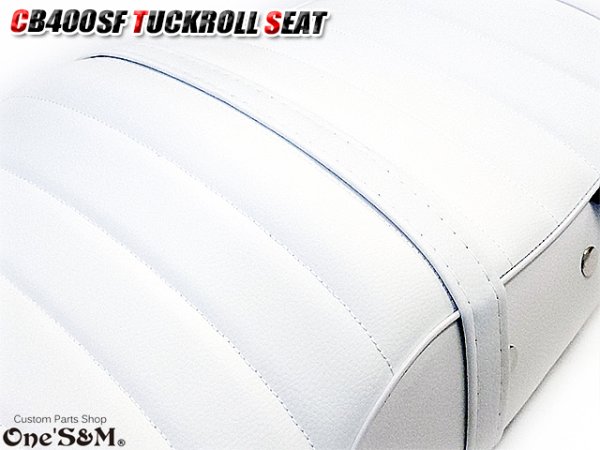 画像21: NEW リニューアル CB Styleタックロールシート CB400SF NC39 NC42 最終型まで対応 鋲打ち スタッズ付き  シートベルト 防水 金具付き レザーシート 前後アンコ抜きver (21)