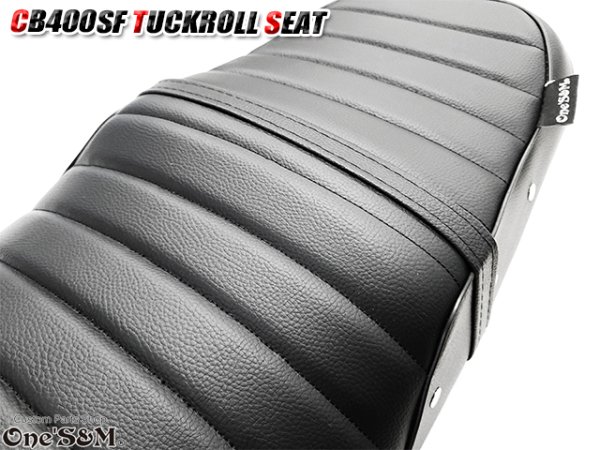 画像3: NEW リニューアル CB Styleタックロールシート CB400SF NC39 NC42 最終型まで対応 鋲打ち スタッズ付き  シートベルト 防水 金具付き レザーシート 前後アンコ抜きver (3)