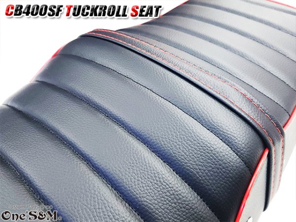 画像13: NEW リニューアル CB Styleタックロールシート CB400SF NC39 NC42 最終型まで対応 鋲打ち スタッズ付き  シートベルト 防水 金具付き レザーシート 前後アンコ抜きver (13)
