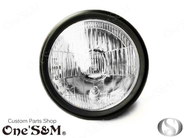 画像3: ４ミニにオススメ 160π ガラス クリアレンズ マットブラック　丸型ヘッドライト φ160 (3)