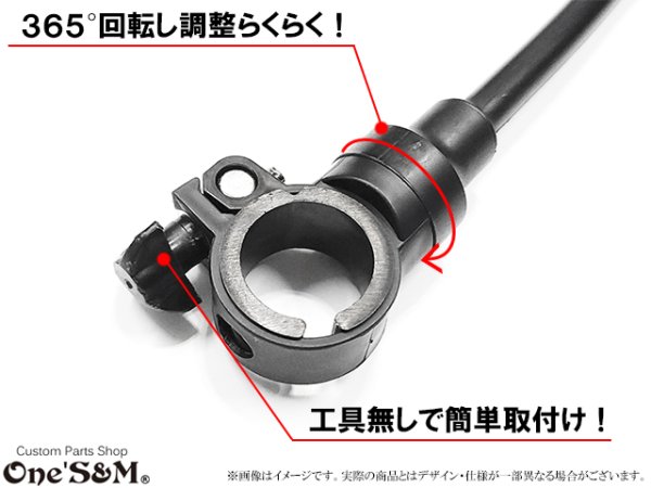 画像2: くねくね曲がる フレキシブルミラー 丸型 丸形ミラー クランプミラー (2)