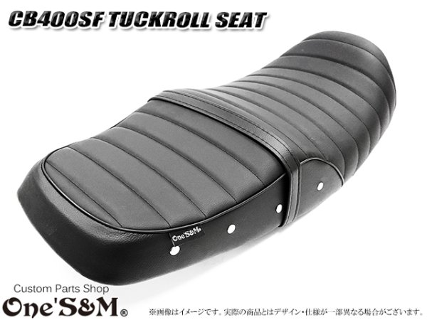 画像5: タグ位置右側ver NEW リニューアル CB Styleタックロールシート CB400SF NC39 NC42 最終型まで対応 鋲打ち スタッズ付き  シートベルト 防水 金具付き レザーシート 前後アンコ抜きver (5)