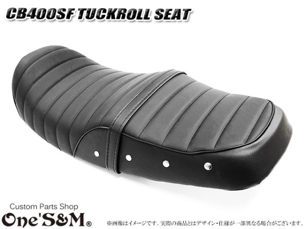 画像3: タグ位置右側ver NEW リニューアル CB Styleタックロールシート CB400SF NC39 NC42 最終型まで対応 鋲打ち スタッズ付き  シートベルト 防水 金具付き レザーシート 前後アンコ抜きver (3)