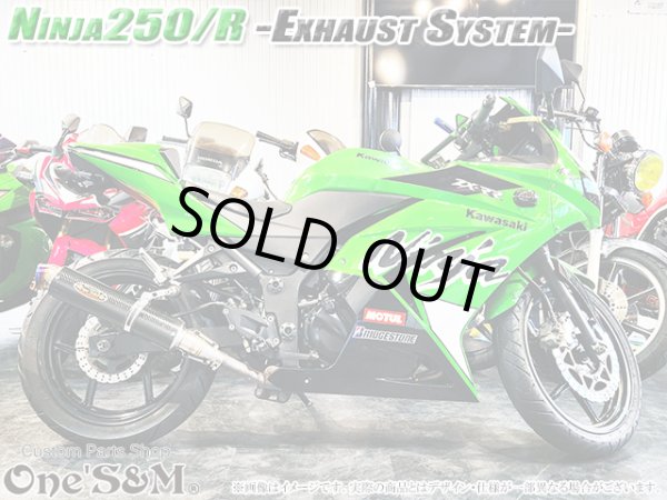 画像2: アウトレット Ninja250 Ninja250R JBK-EX250L EX250K 前期 中期 ニンジャ250 Z250 純正エキパイ用 ロングカーボン スリップオンマフラー (2)