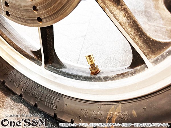 画像9: 真鍮 エアバルブキャップ 2個セット 旧車などに (9)