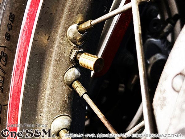 画像13: 真鍮 エアバルブキャップ 2個セット 旧車などに (13)