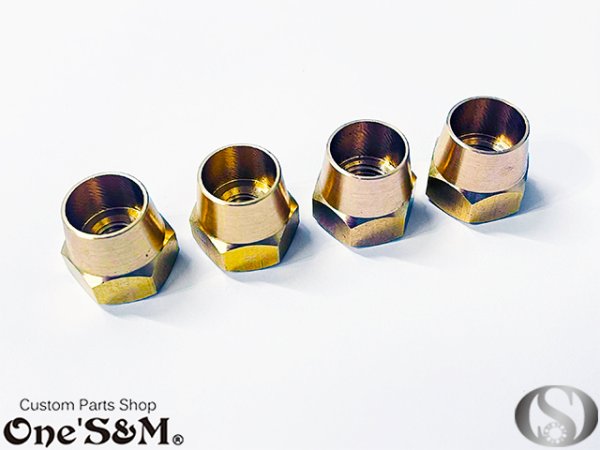 画像1: Z2ミラー ZII Z2 タイプ 真鍮ナット 正ネジ8mm 正ネジ10mm 対応 4個セット (1)