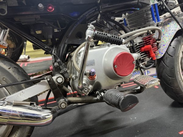 画像1: 社外マフラー用 キックペダル クロームメッキ (1)