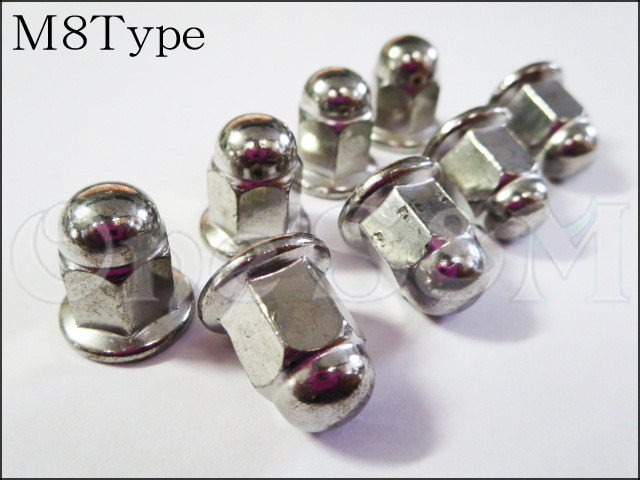 メッキ M8 マフラーフランジナット8個セット ショートType - Online Shopping One'SM®