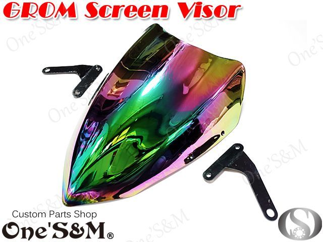アウトレット特価品 Grom グロム Msx125 前期用 スクリーンバイザー レインボーミラー Online Shopping One S M