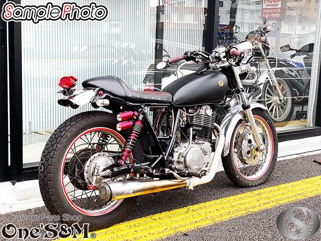 SR400 SR500 汎用 バーチカル カフェシート セミダブル スタッド付き 黒茶 タックロールシート