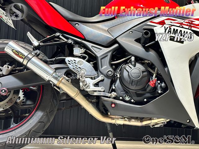 YZF R25 RG10J専用 高精度 フルエキゾーストマフラー ワンズ管 アルミ ...