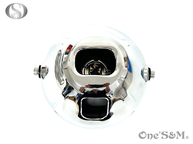 イエロー カットレンズ ガラスレンズ 丸型ヘッドライト H4球付き Q2-4P